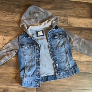 Mudd Jean jacket with camo detail, size 14